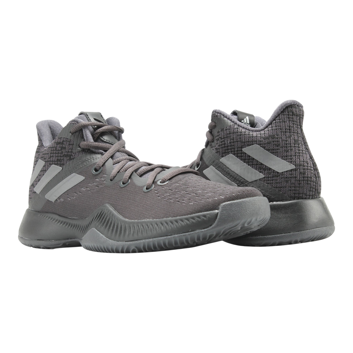 adidas Mad Bounce Big Kids' (GS) Basketball Shoes — Black/Grey Mesh