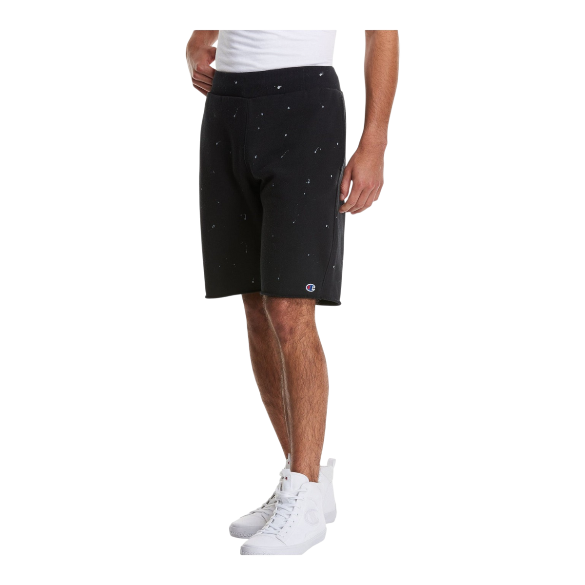 Champion C Life Reverse Weave Paint Splatter Men's Shorts — Black