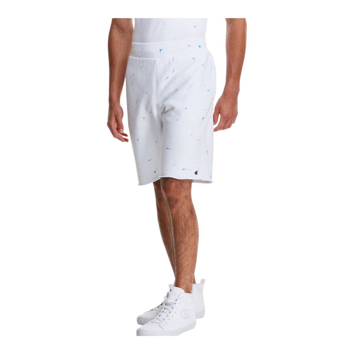 Champion C Life Reverse Weave Paint Splatter Men's Shorts — White