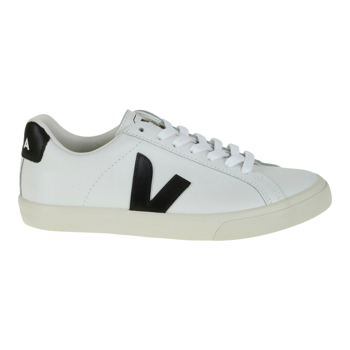 Veja Esplar Logo Men's Sneakers — Black Leather Low-Top