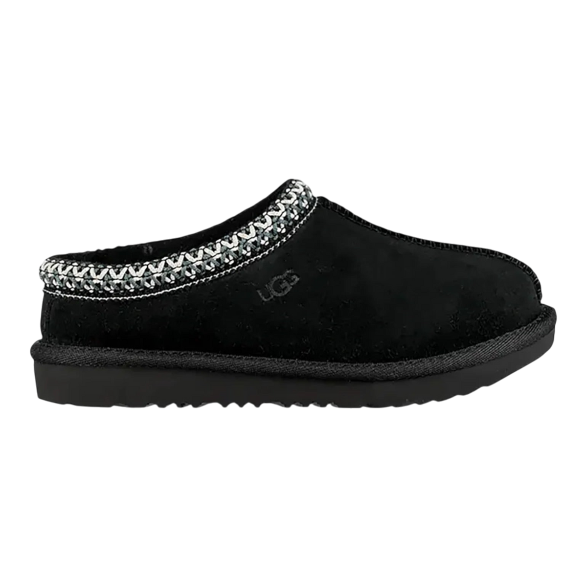 UGG Tasman Little/Big Kids' Slippers — Black Suede Sheepskin