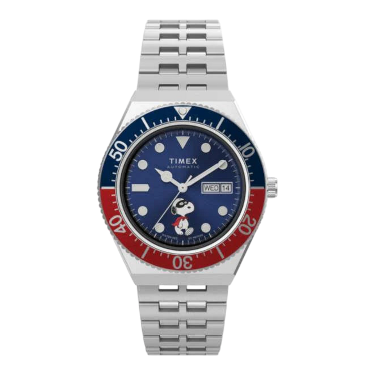 Timex x Peanuts M79 Automatic 40mm Watch — Masked Marvel Blue Dial