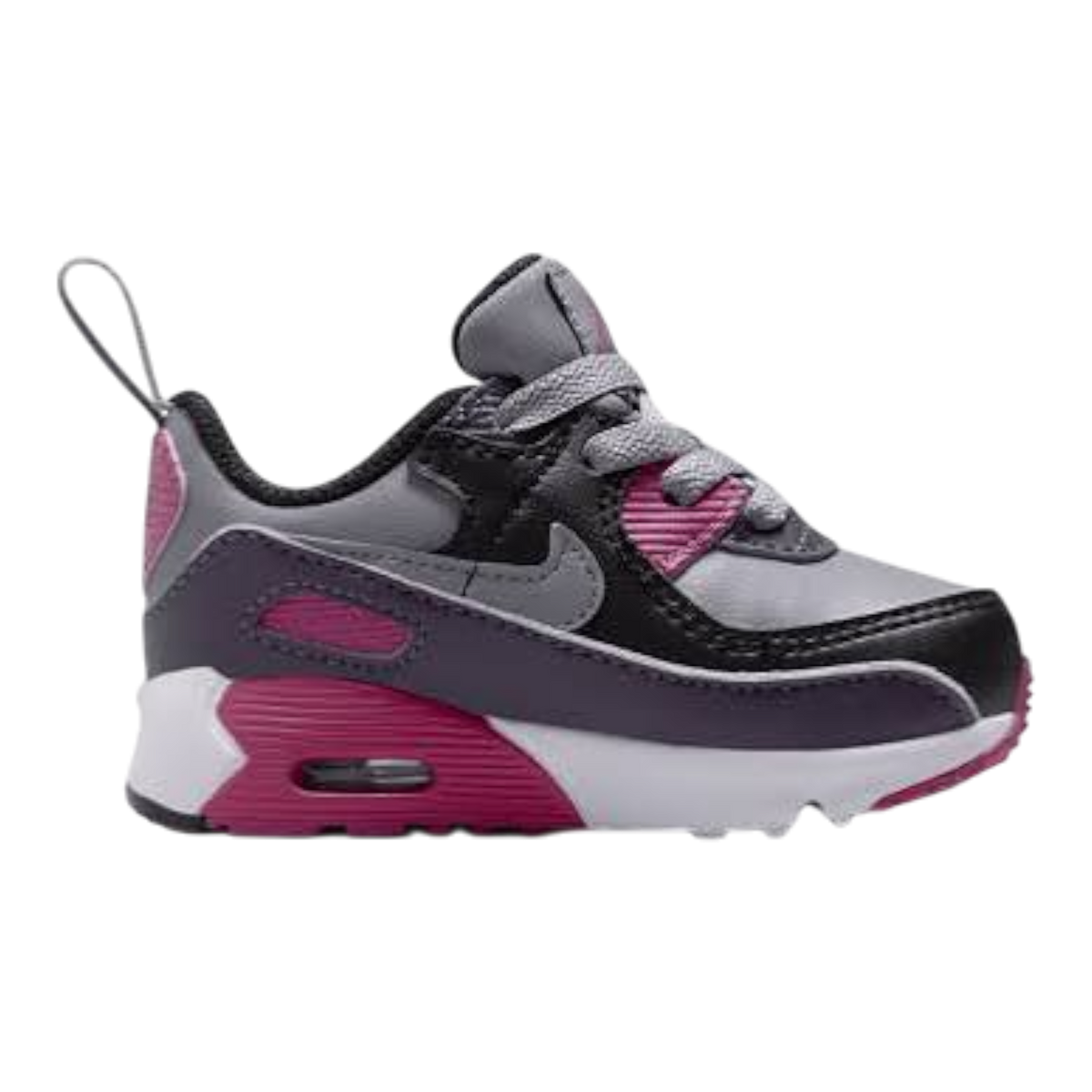 Nike Air Max 90 EasyOn Toddlers' (TD) Sneakers — Cement Grey/Dark Raisin Leather Low-Top