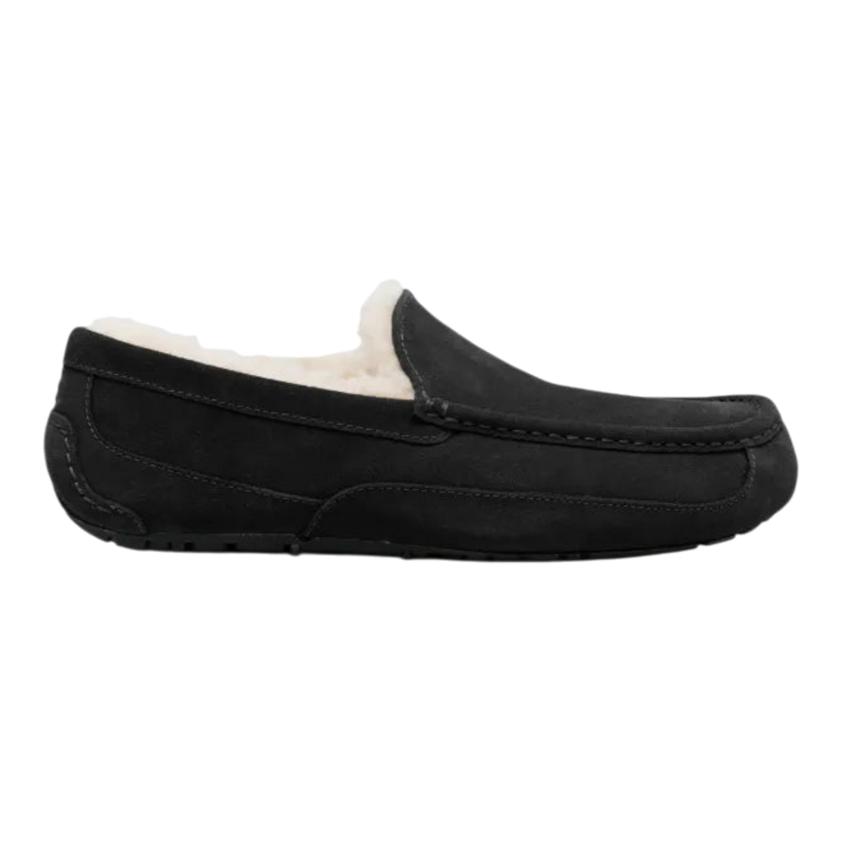 UGG Ascot Men's Slippers — Black Suede Sheepskin