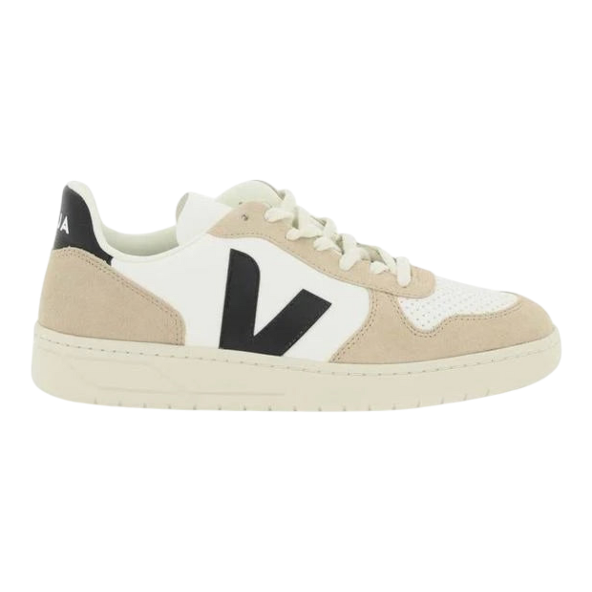 Veja V-10 Men's Sneakers — Beige Leather Low-Top