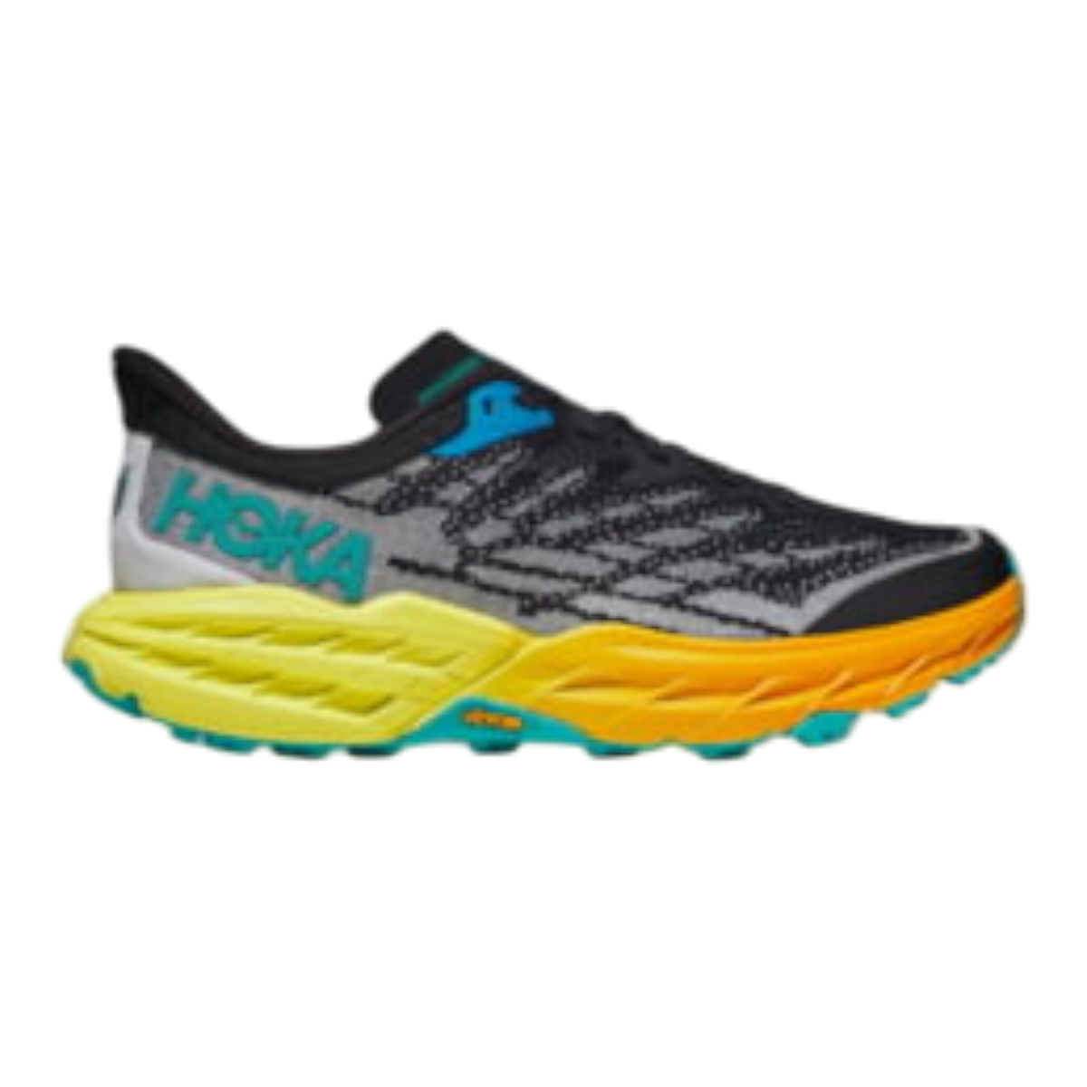 HOKA Speedgoat 5 Women's Trail Running Shoes — Black/Evening Primrose Low-Top