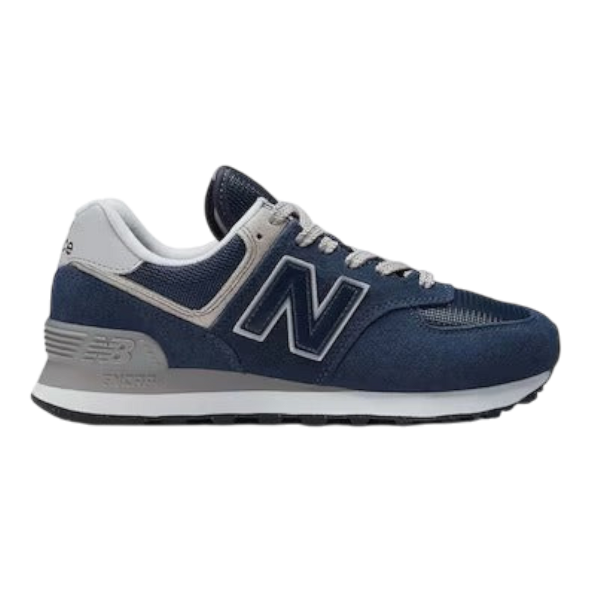 New Balance 574 Core Women's Sneakers — Navy/White Suede Low-Top