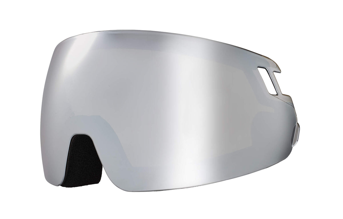 HEAD RADAR and RACHEL Replacement Visor Lens, Chrome, XL/XXL in Silver - front view