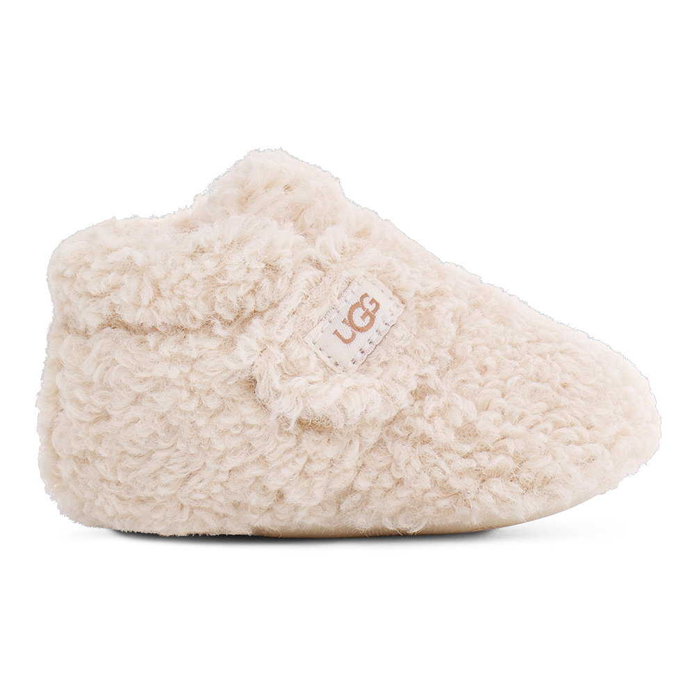 UGG Bixbee Crib Infants' Booties — Natural Curly Faux Fur