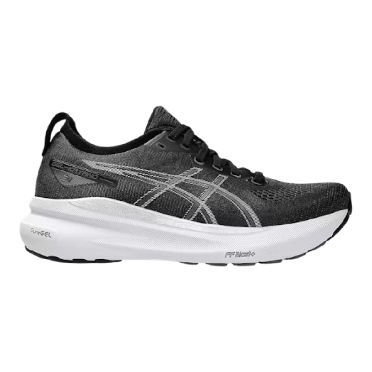 ASICS GEL-KAYANO 31 Narrow Womens Running Shoes — Black/Pure Silver