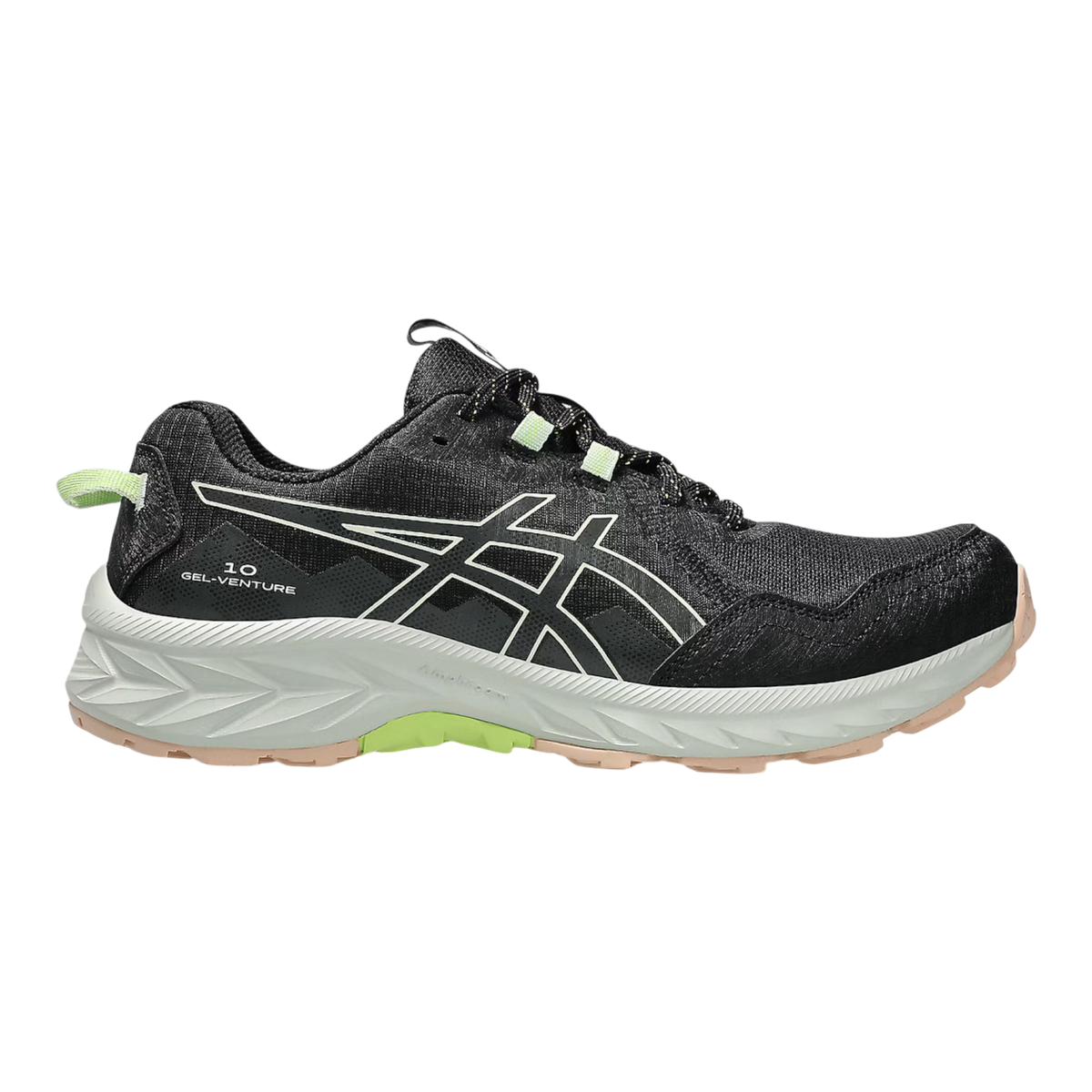 ASICS GEL-VENTURE 10 Womens Trail Running Shoes — Black/Whisper Green