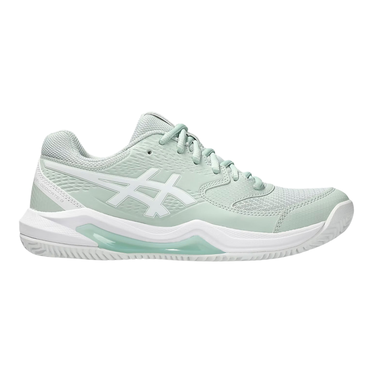 ASICS GEL-DEDICATE 8 Clay Womens Tennis Shoes — Lichen Rock/White