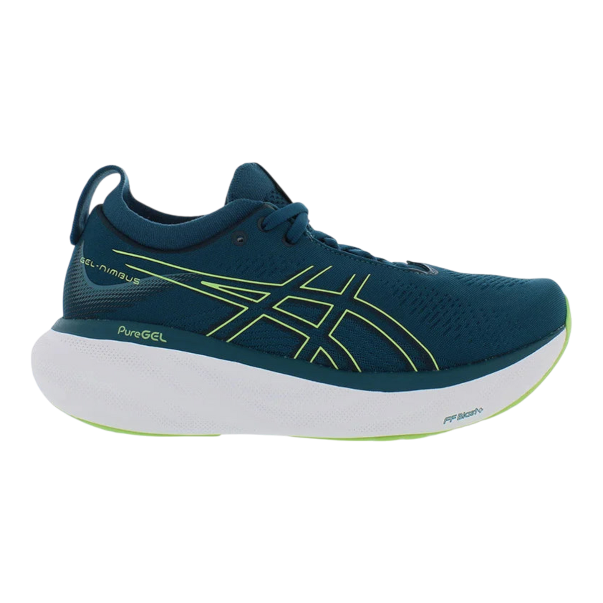 ASICS GEL-NIMBUS 25 Womens Running Shoes — Ink Teal/Lime Green