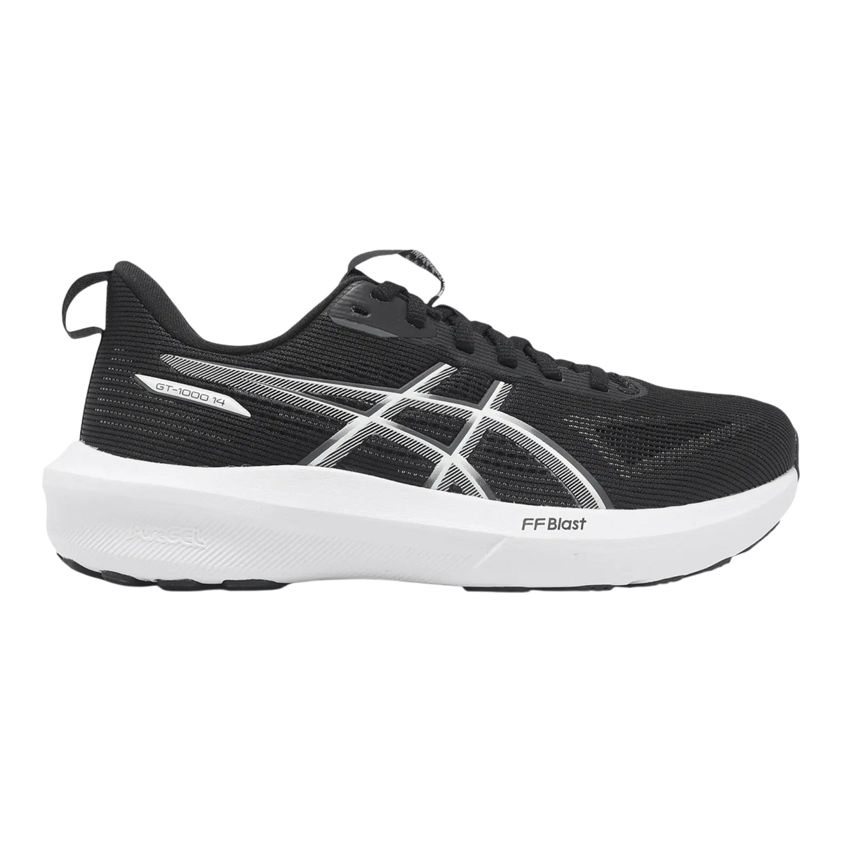 ASICS GT-1000 14 Wide Womens Running Shoes — Black/White