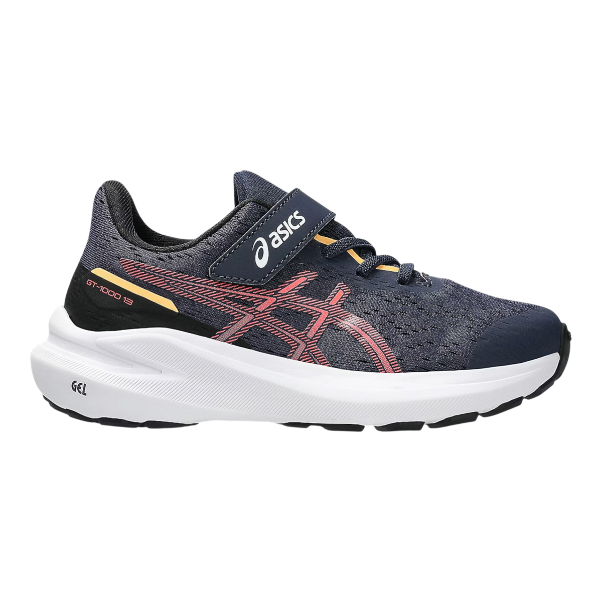 ASICS GT-1000 13 Little Kids (PS) Sneakers — Midnight/Flash Red Mesh Low-Top