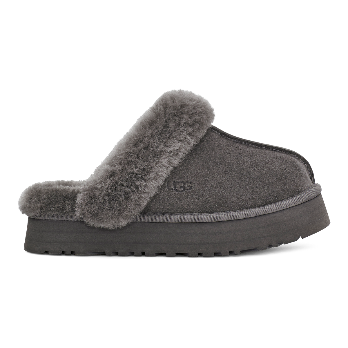 UGG Disquette Womens Platform Slippers — Charcoal Suede