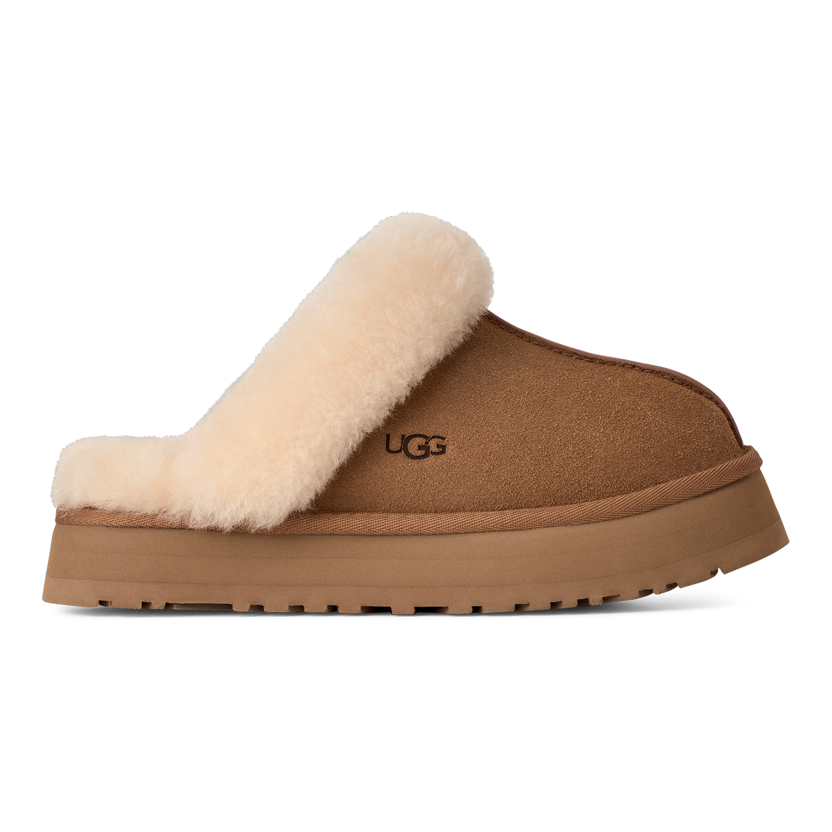 UGG Disquette Womens Platform Slippers — Chestnut Suede