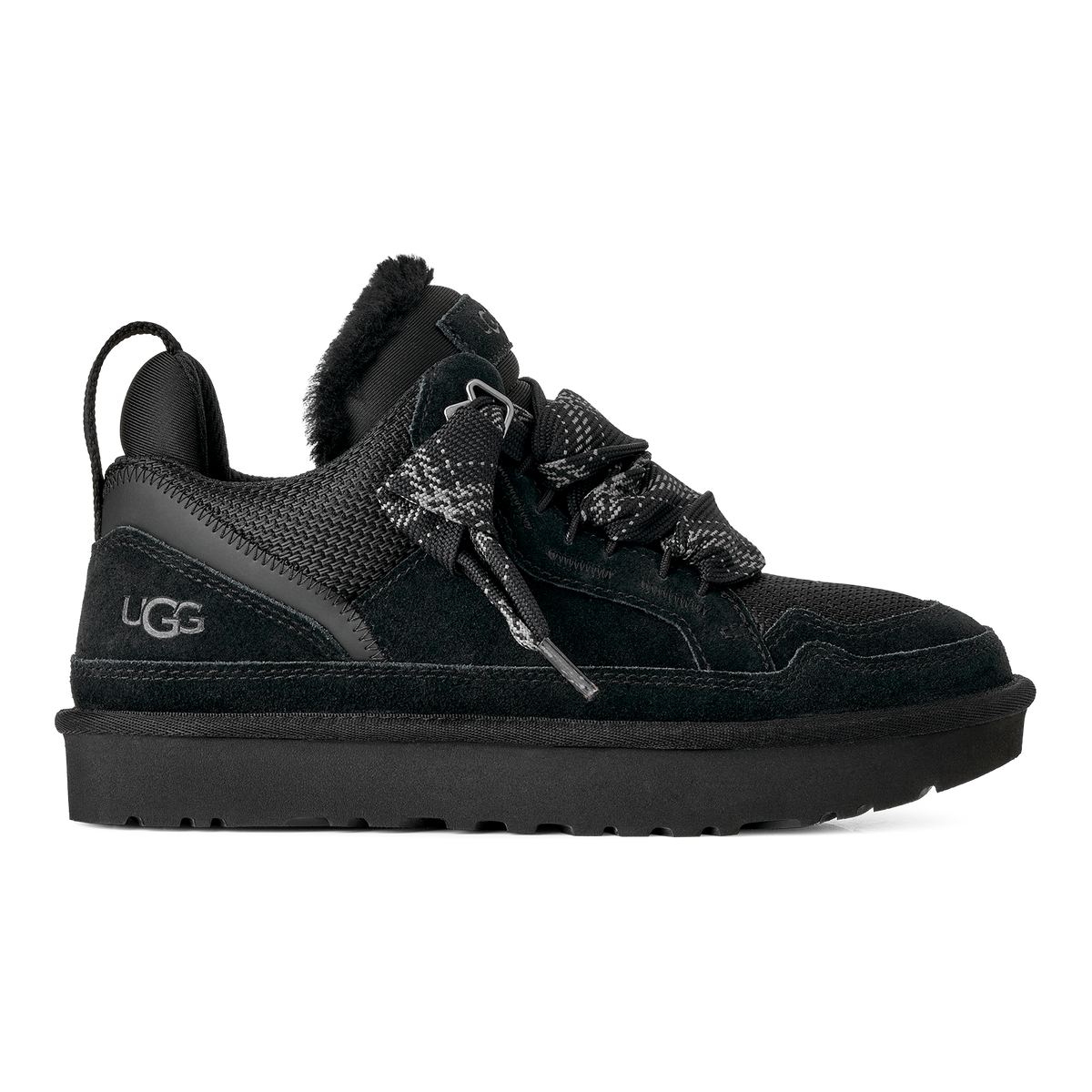 UGG Lowmel Womens Sneakers (1144032) — Black Suede Low-Top