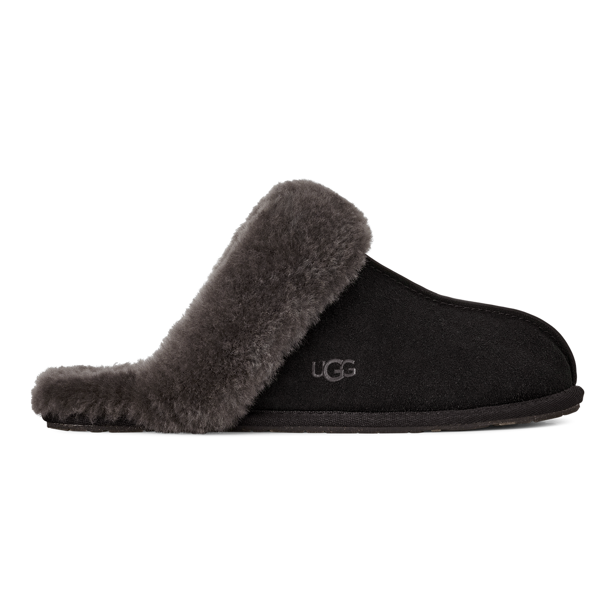 UGG Scuffette II Womens Slippers — Black/Grey Suede