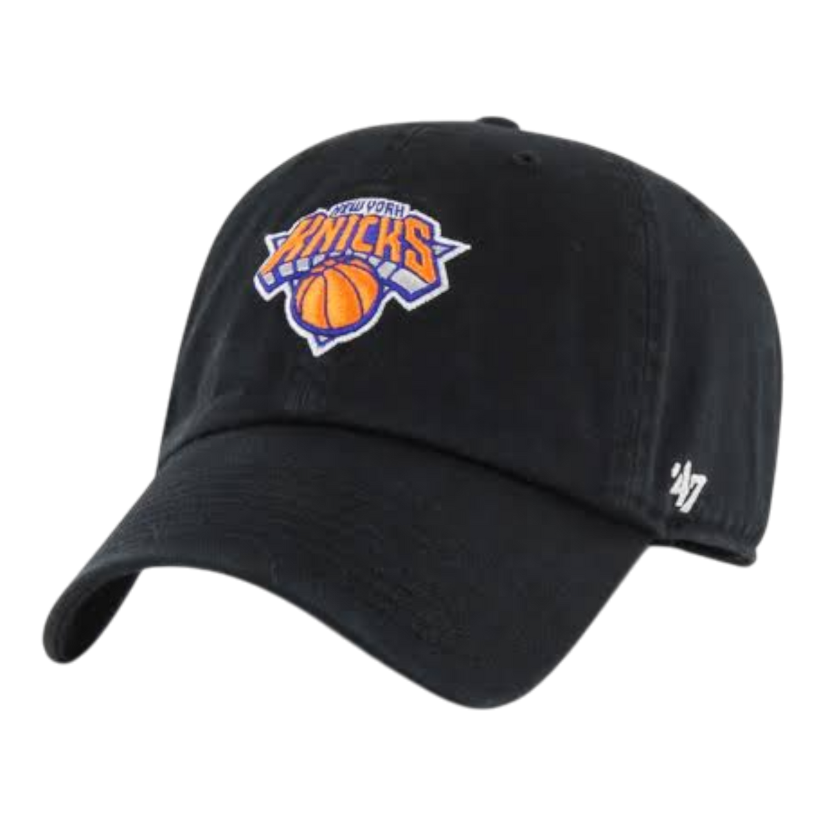 47 Brand New York Knicks Clean Up Mens Strapback Hat — Black (BKI)