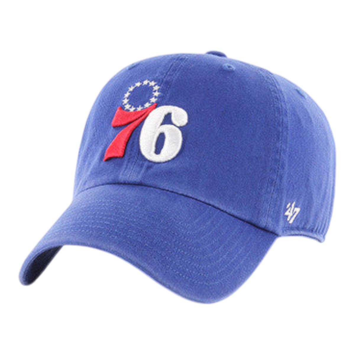47 Brand Philadelphia 76ers Clean Up Mens Strapback Hat — Royal (RYH)