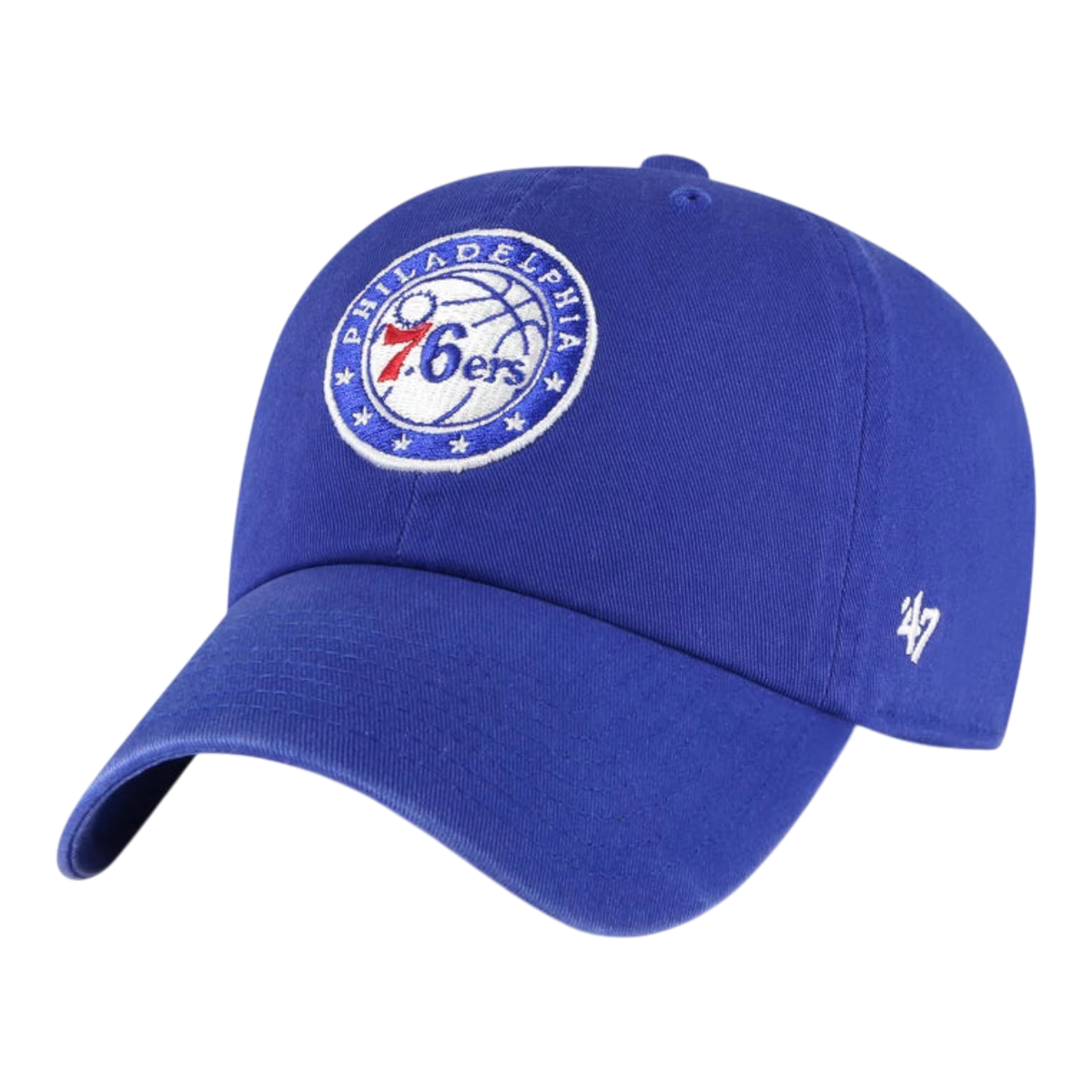 47 Brand Philadelphia 76ers Clean Up Mens Strapback Hat — Royal (RYK)