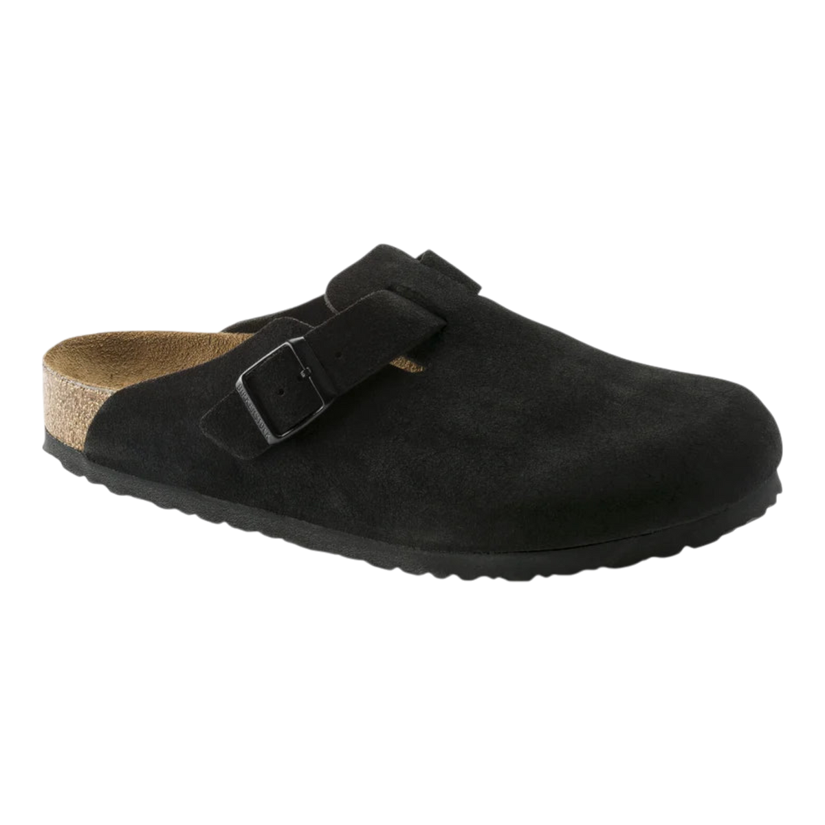 Birkenstock Boston Soft Footbed Suede Mens Clogs — Black