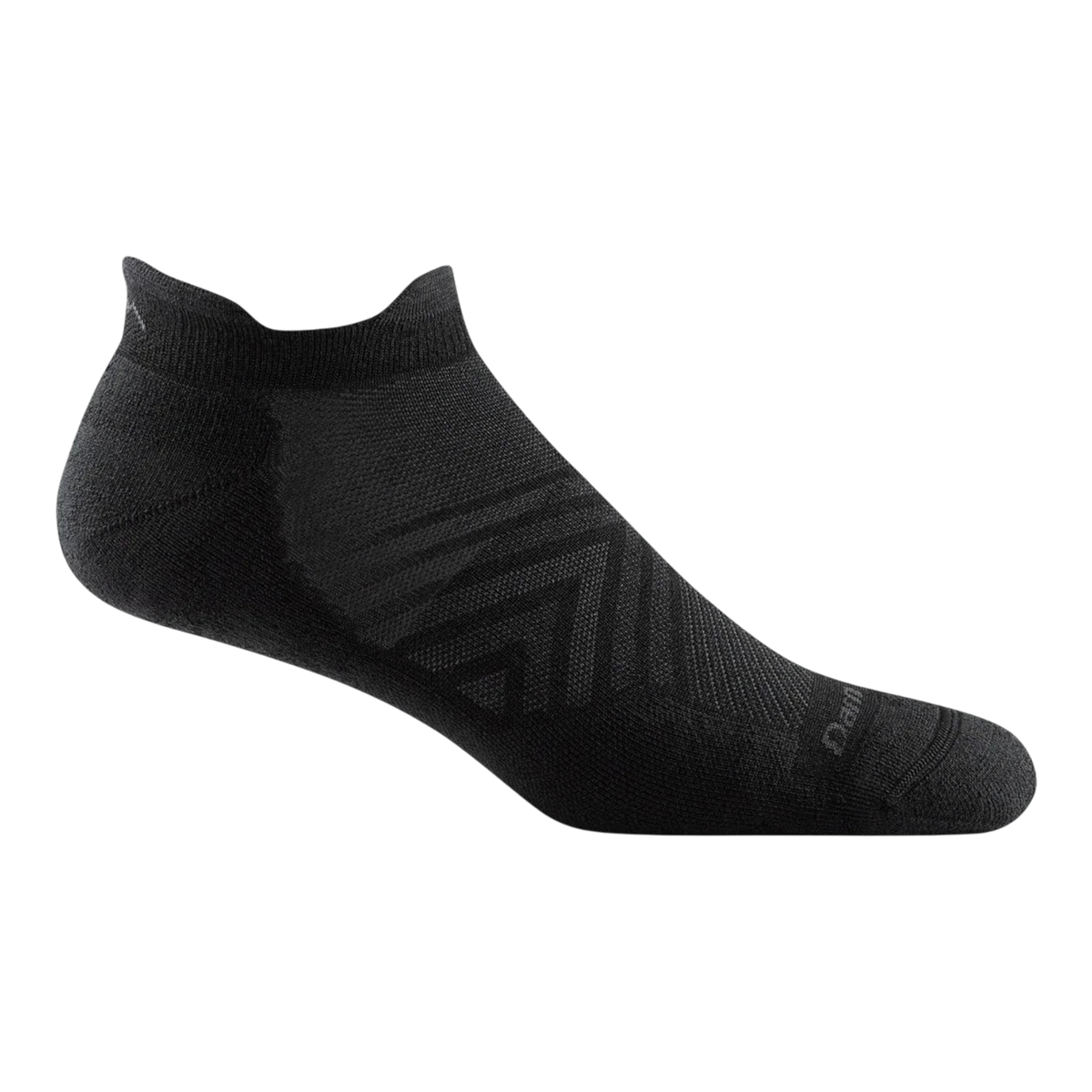 Darn Tough Run No Show Tab Ultra-Lightweight Cushion Running Mens Socks — Black
