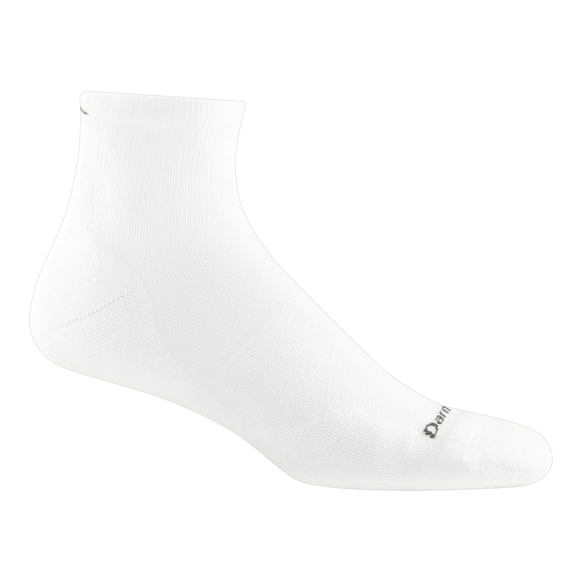 Darn Tough Run Quarter Ultra-Lightweight Cushion Running Mens Socks — White