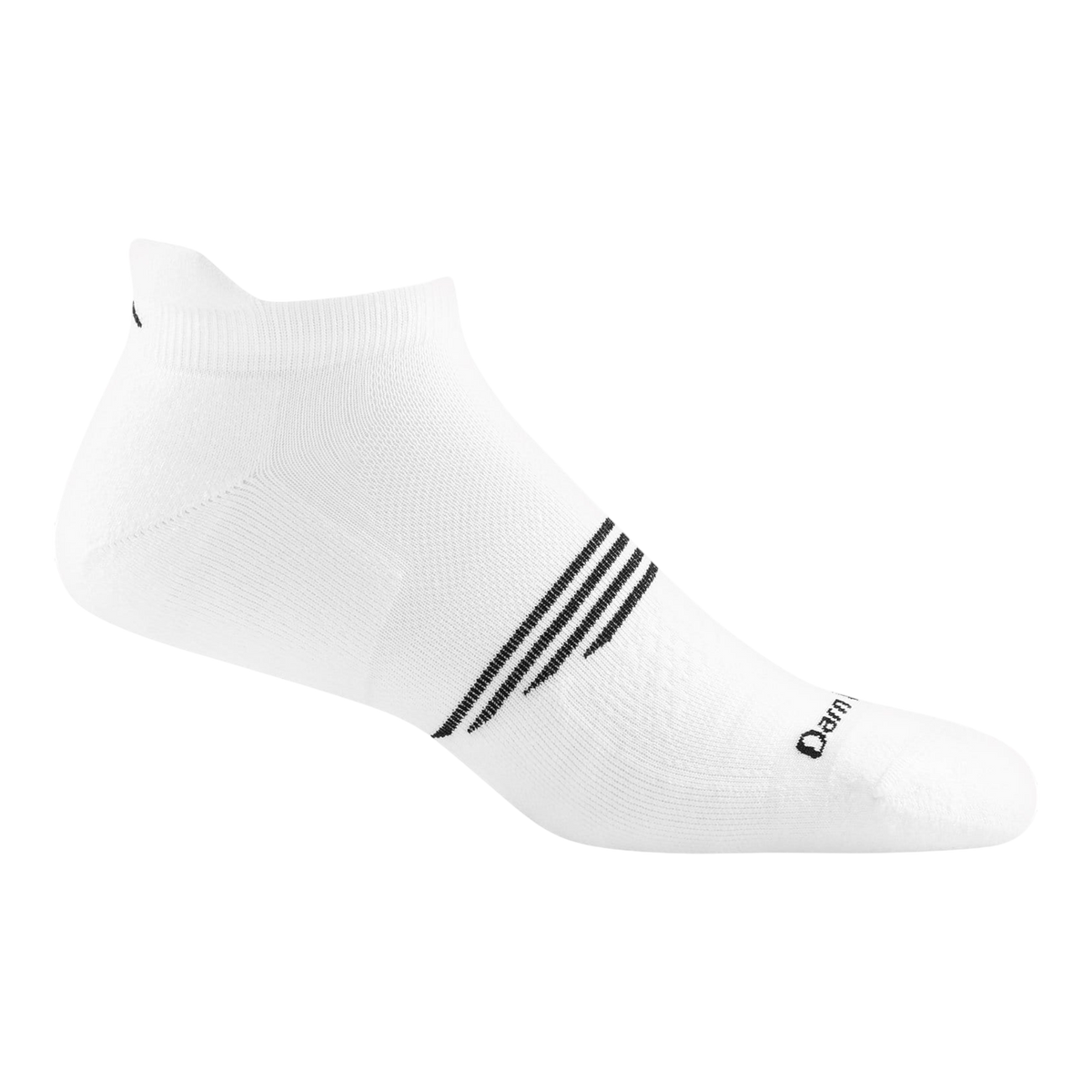 Darn Tough Element No Show Tab Lightweight Cushion Running Mens Socks — White