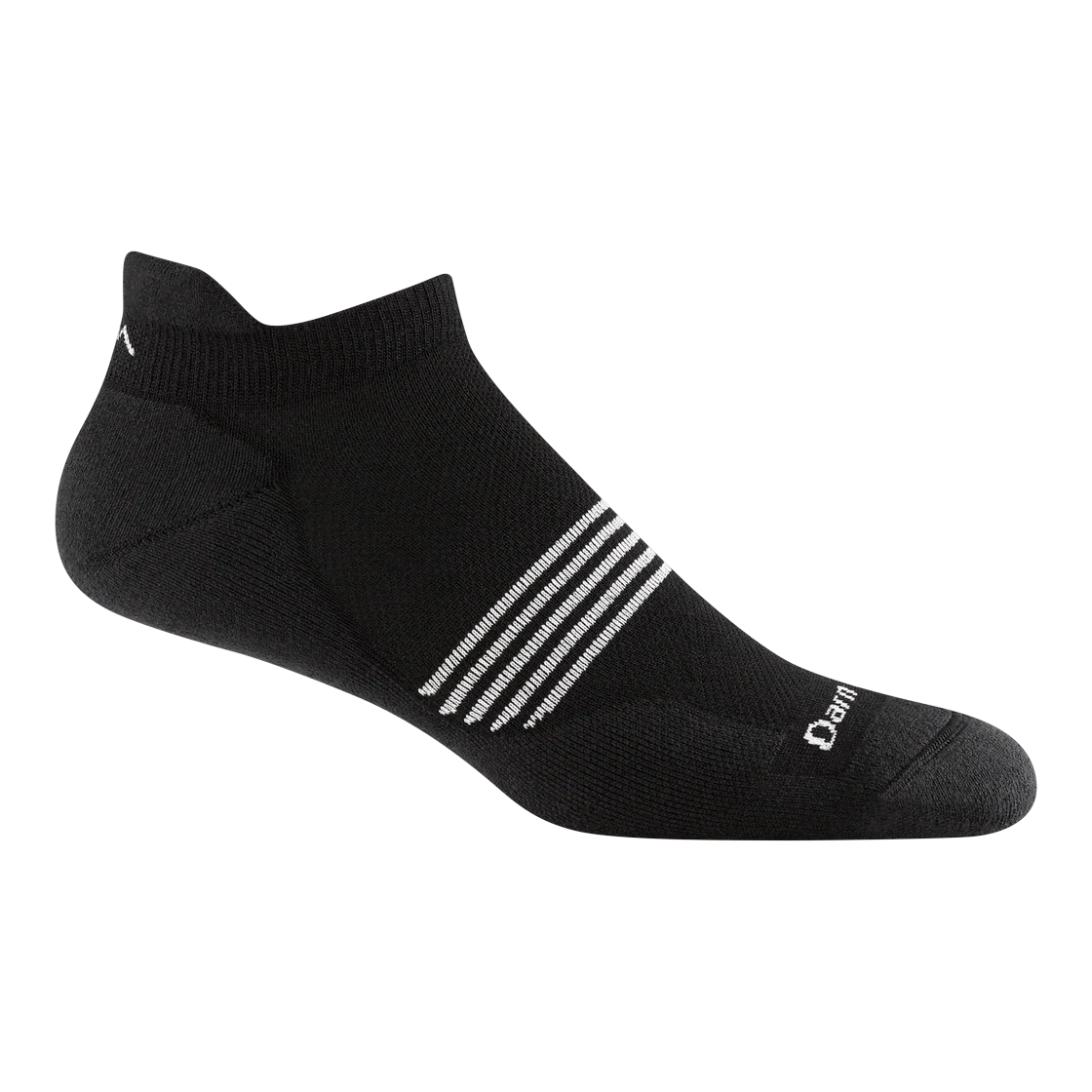Darn Tough Element No Show Tab Lightweight Cushion Running Mens Socks — Black