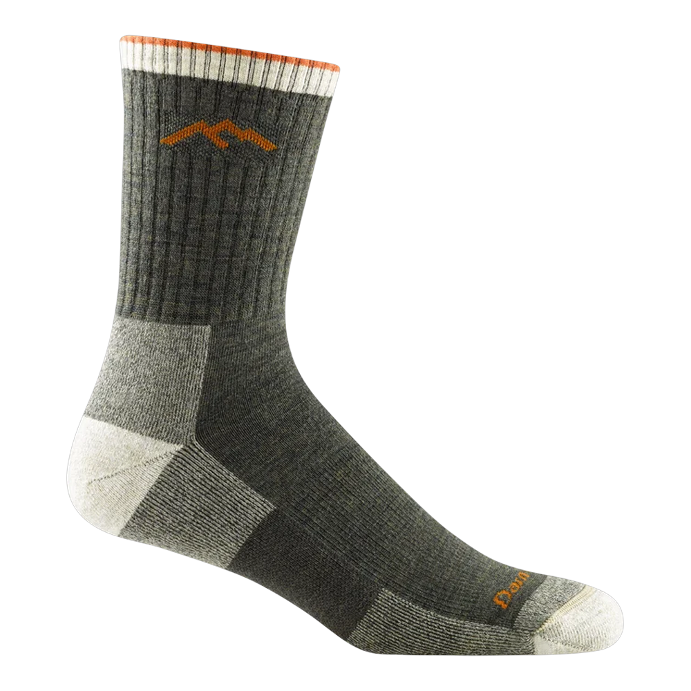 Darn Tough Hiker Micro Crew Midweight Cushion Mens Socks — Olive