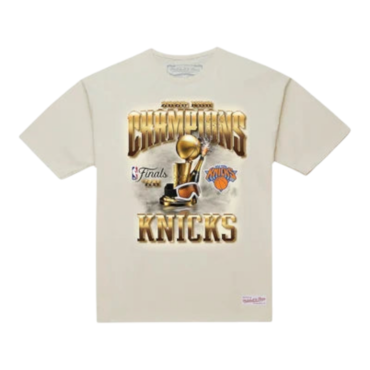 Mitchell & Ness New York Knicks 2026 NBA Champions Finals Mens T-Shirt — Cream