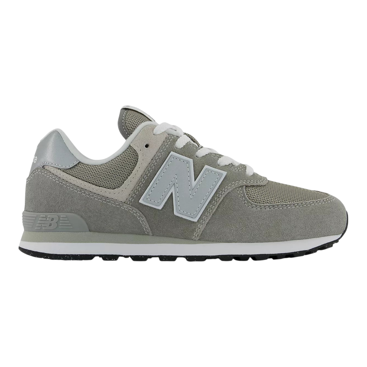 New Balance 574 Core Big Kids (GS) Sneakers — Grey/White Suede Low-Top