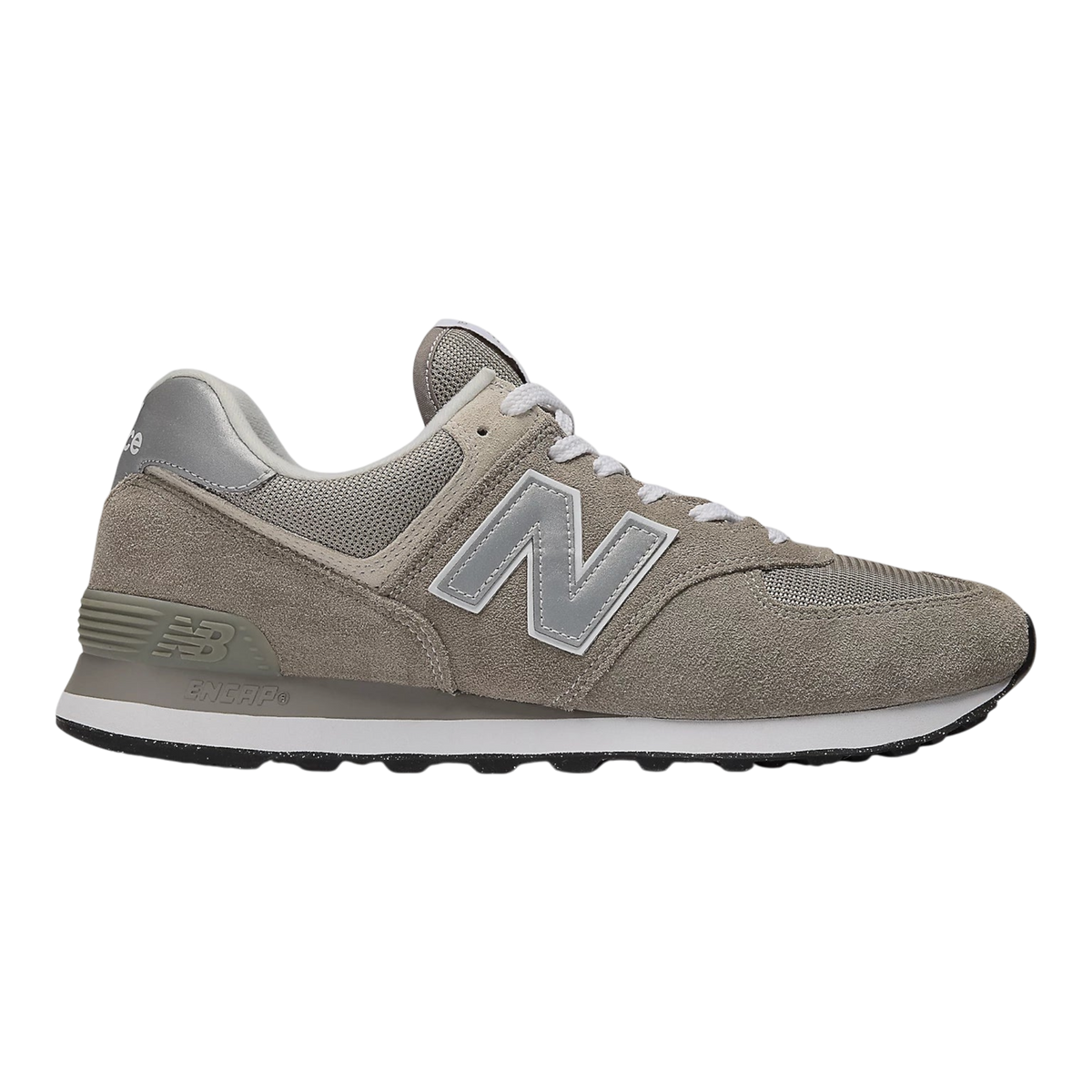 New Balance 574 Core Mens Sneakers — Grey/White Suede Low-Top