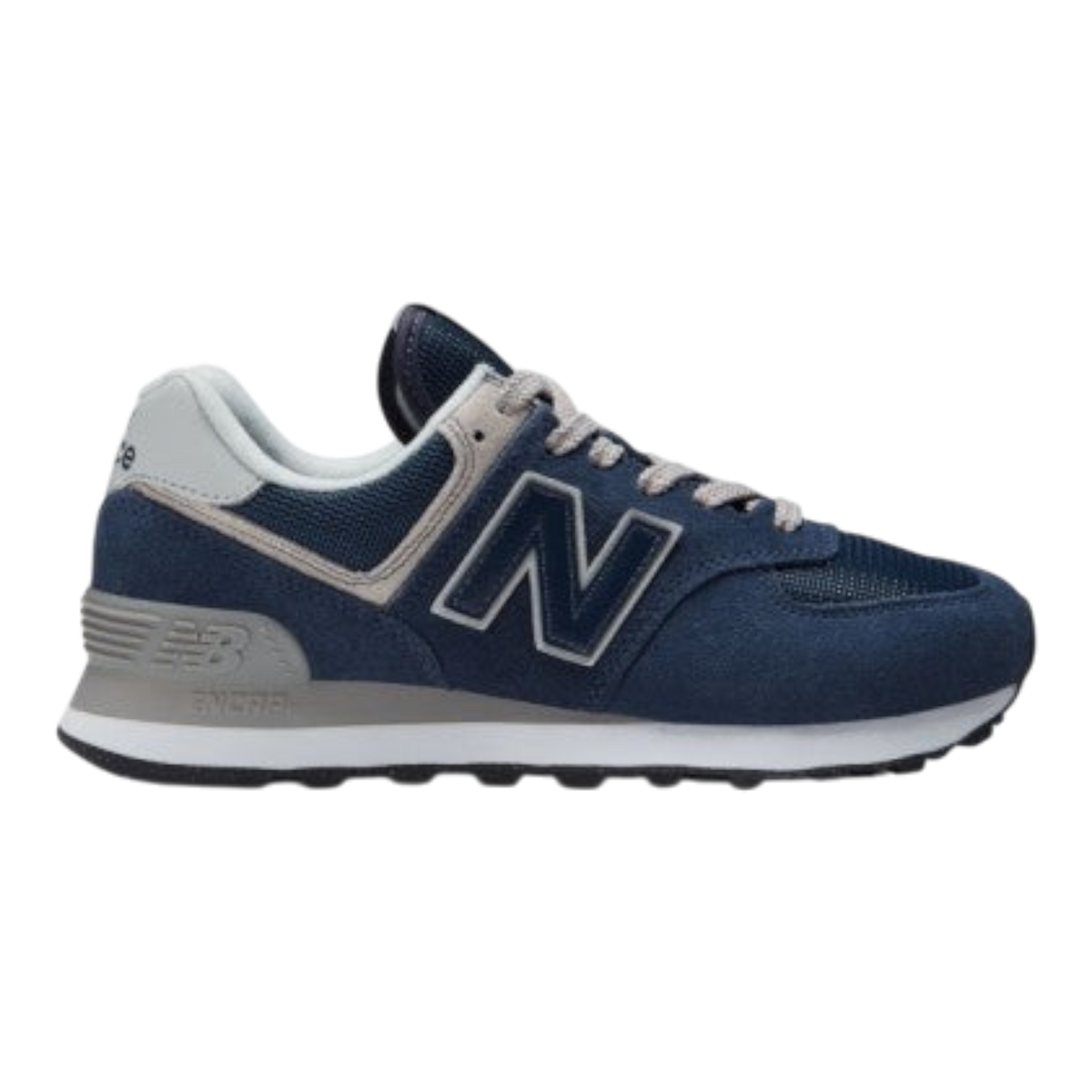 New Balance 574 Core Mens Sneakers — Navy/White Suede Low-Top