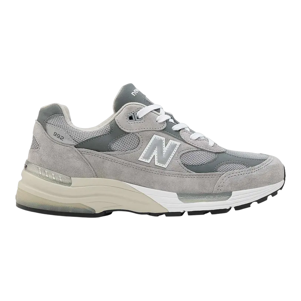 New Balance Made in USA 992 Mens Sneakers — Grey Suede Low-Top