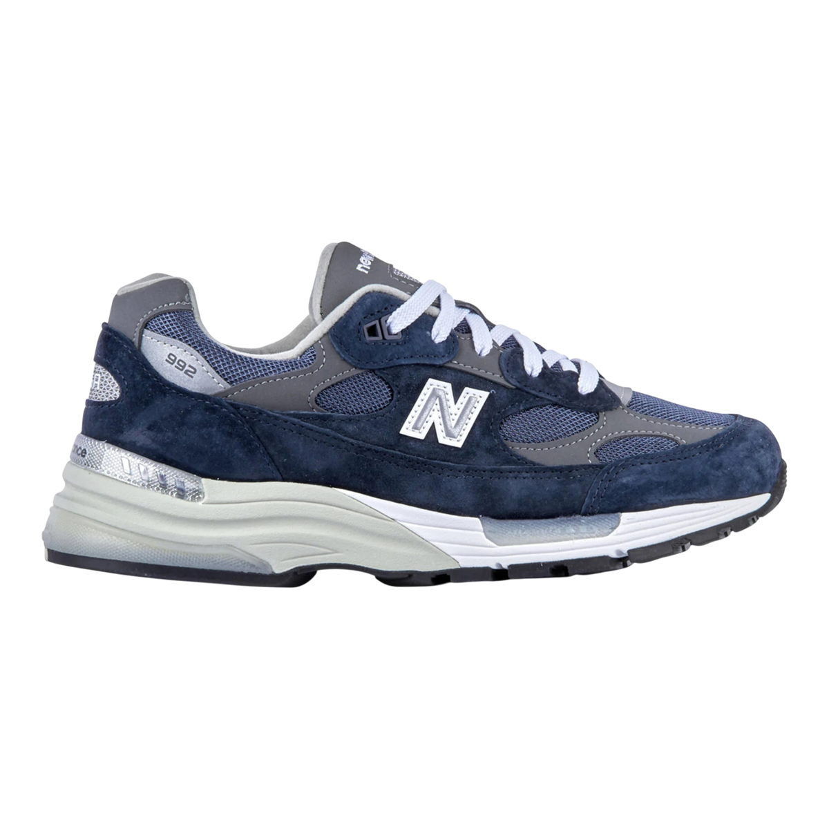 New Balance Made in USA 992 Mens Sneakers — Navy Suede Low-Top