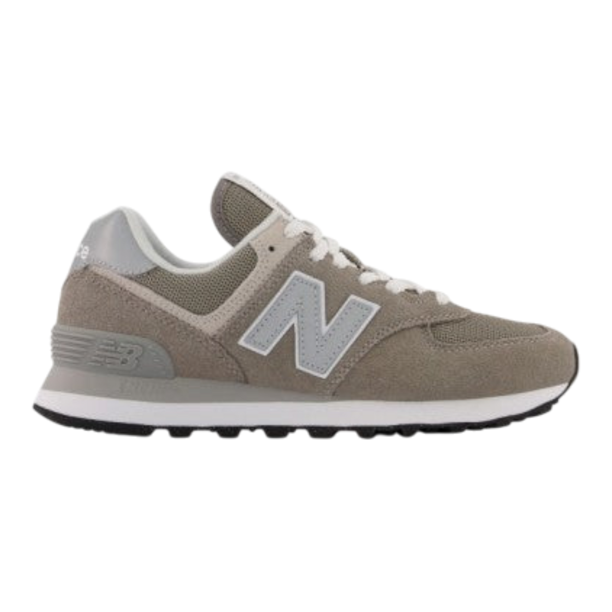 New Balance 574 Core Womens Sneakers — Grey/White Suede Low-Top