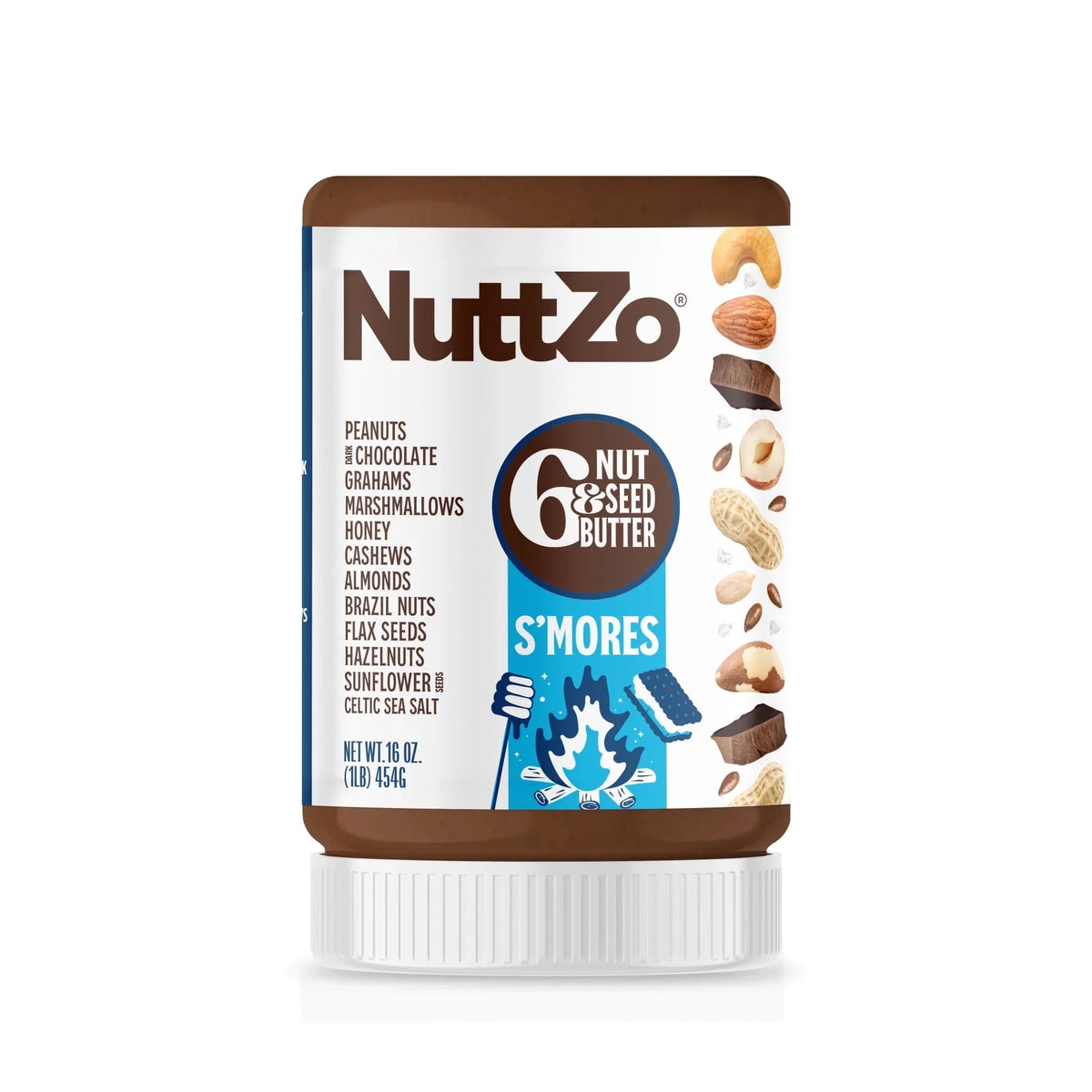 NuttZo S'mores 6 Nuts & Seeds Butter, 16 oz (Case of 6)