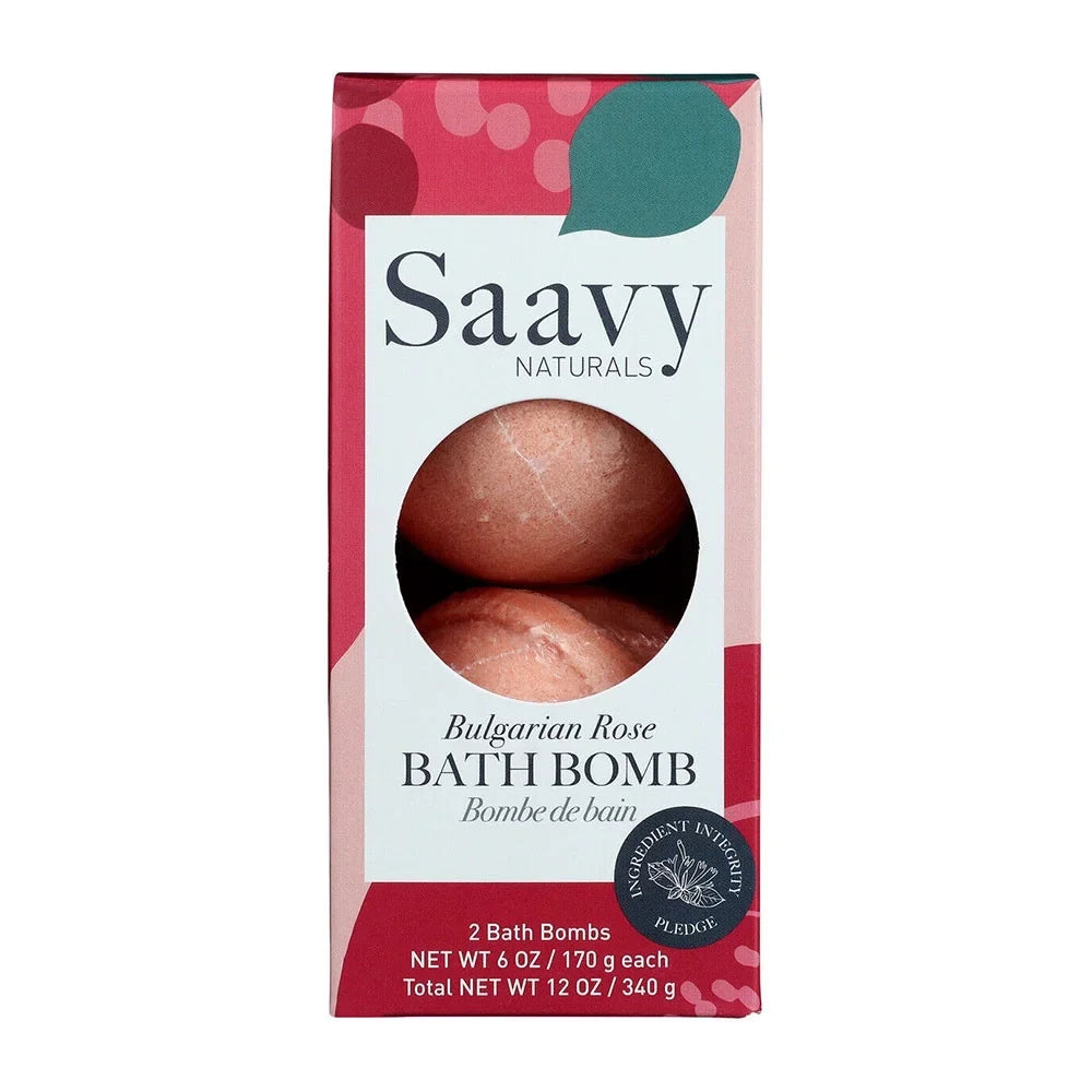 Saavy Naturals Bulgarian Rose Bath Bomb Duo, 12 oz