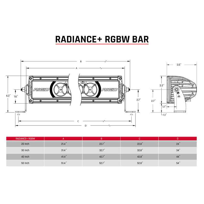 Rigid Industries Radiance+ 40in. RGBW Light Bar - View 9
