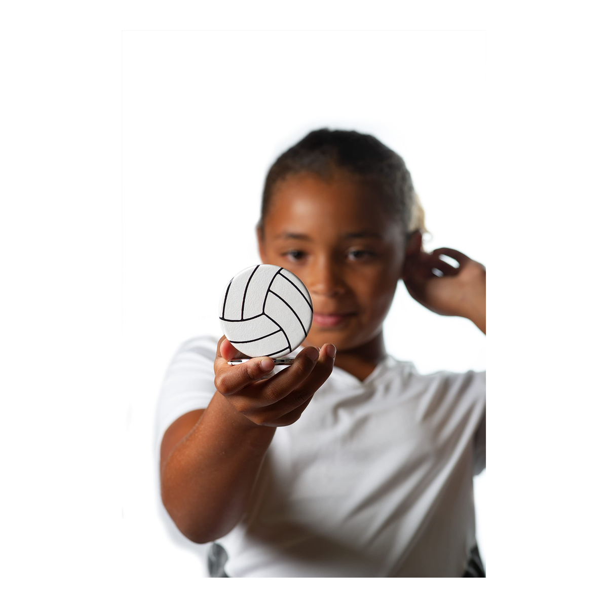 Tandem Sport Volleyball Compact Mirror, White - Alternate View 4