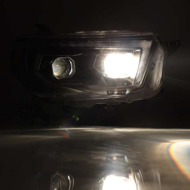 AlphaRex 10-13 Toyota 4Runner PRO-Series Proj Headlights Plank Style Alpha Blk w/Seq Signal/DRL - View 4