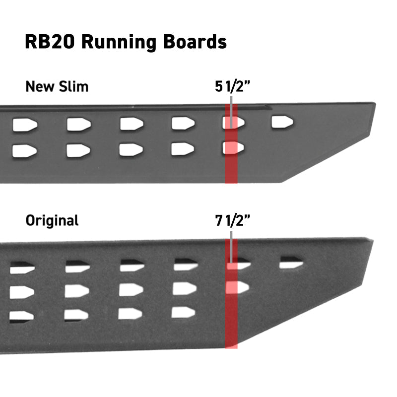 Go Rhino RB20 Slim Running Boards - Universal 73in. - Tex. Blk - View 12