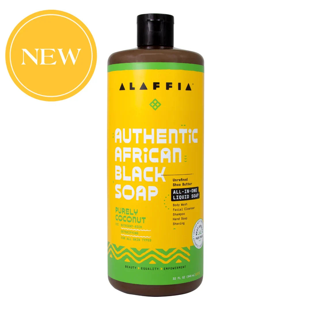 Alaffia Purely Coconut African Black Soap, 32 fl oz
