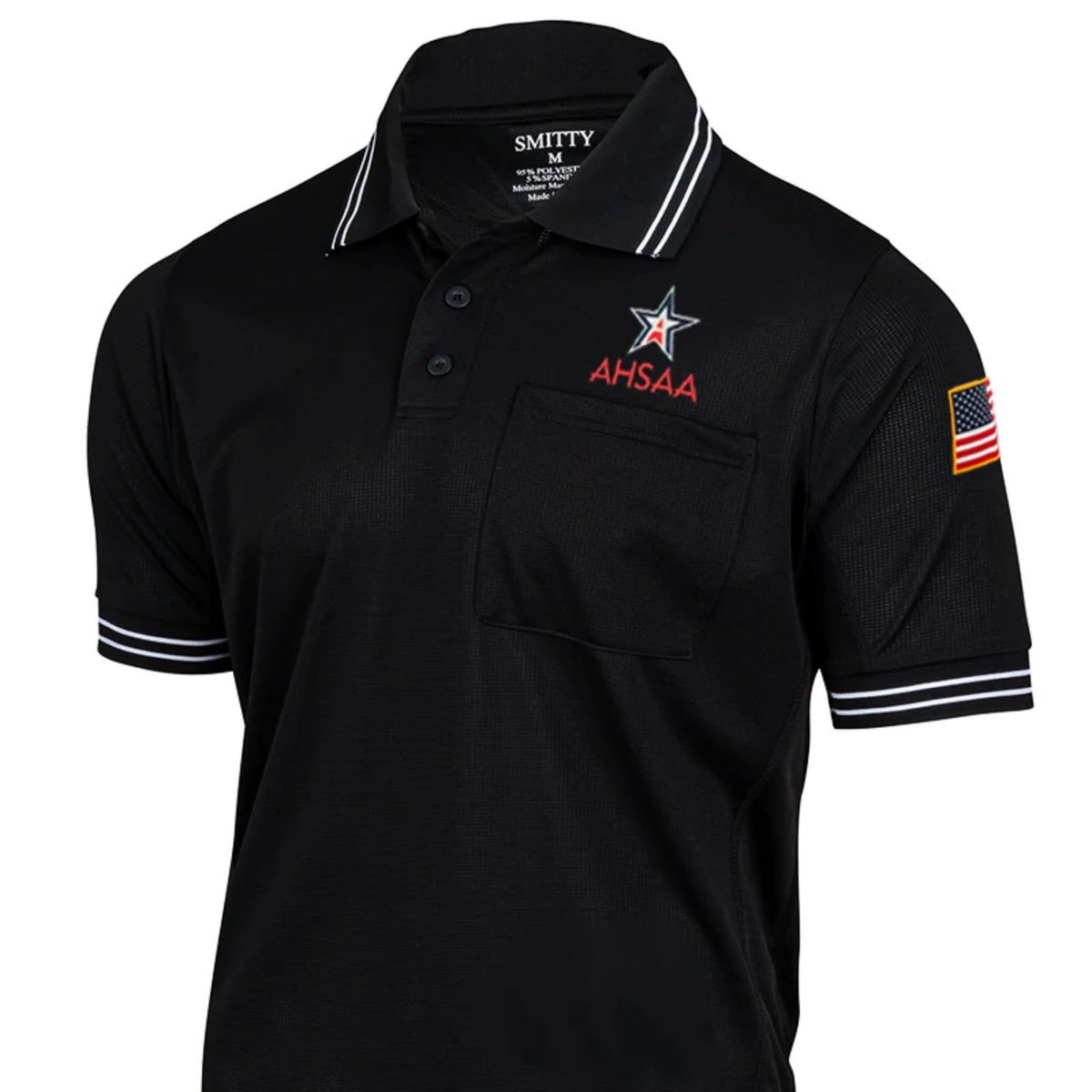 Alabama AHSAA volleyball and basketball referee short sleeve shirt with USA flag by Smitty