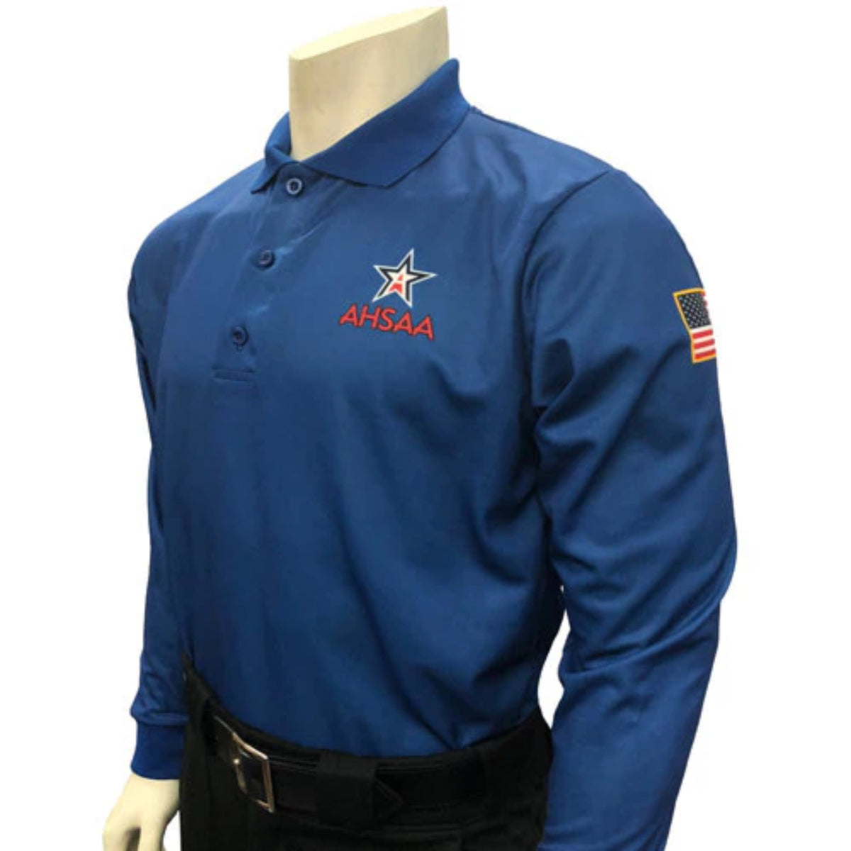 Elite volleyball referee long sleeve shirt with Alabama logo and USA flag by Smitty