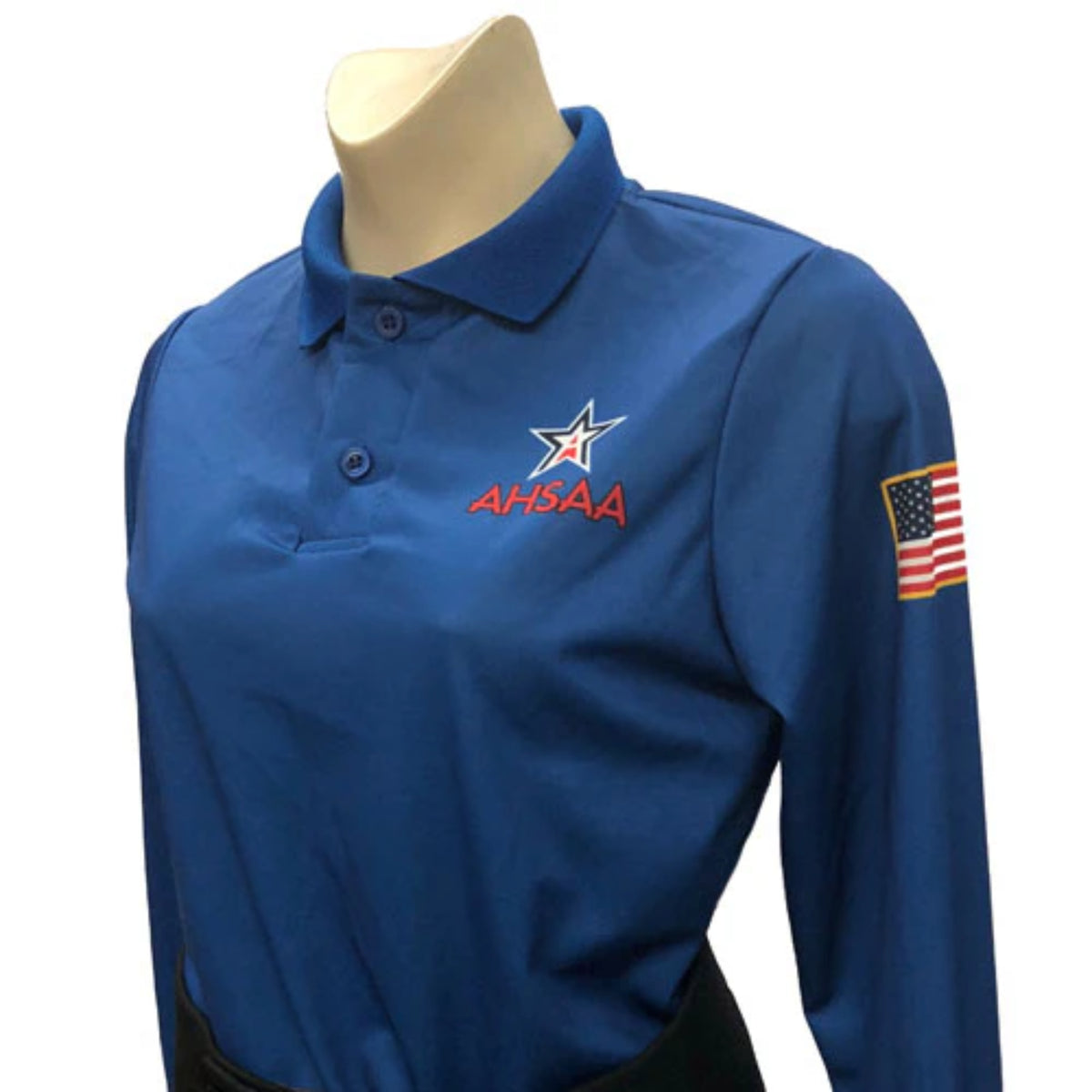Women’s elite volleyball referee long sleeve shirt with Alabama logo and USA flag by Smitty