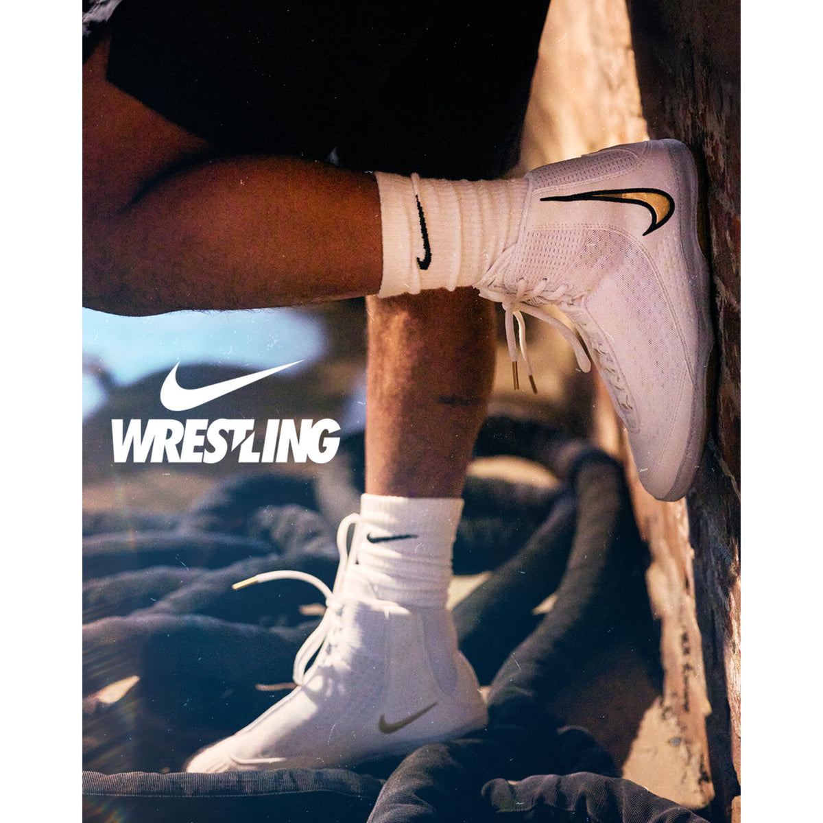 Nike Inflict 4 Unisex White/Metallic Gold And Black Wrestling Shoes